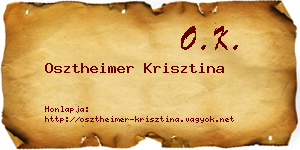 Osztheimer Krisztina névjegykártya